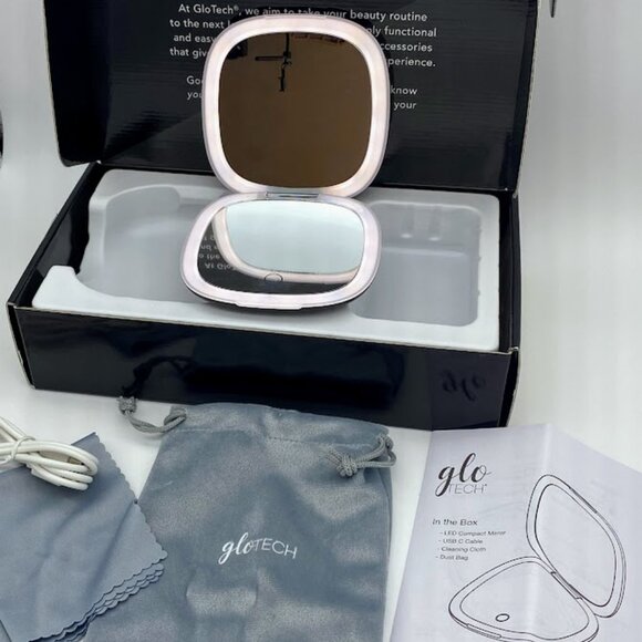 COPY - GLO TECH LED COMPACT Magnifying Small Mirror 1X & 10X Travel 4” BLACK - Picture 3 of 3